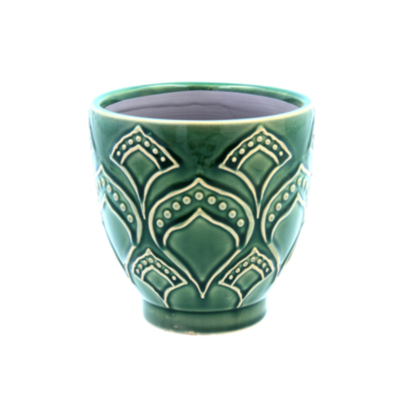 Green Damask Pot Cover By Gisela Graham Green Damask Design Ceramic Pot Cover. The Perfect Addition To Your Home Or Garden. By Gisela Graham.